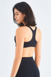 Front Closure Racerback Sports Bra by bornfocus