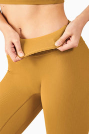 Ribbed Seamless Yoga Shorts by bornfocus