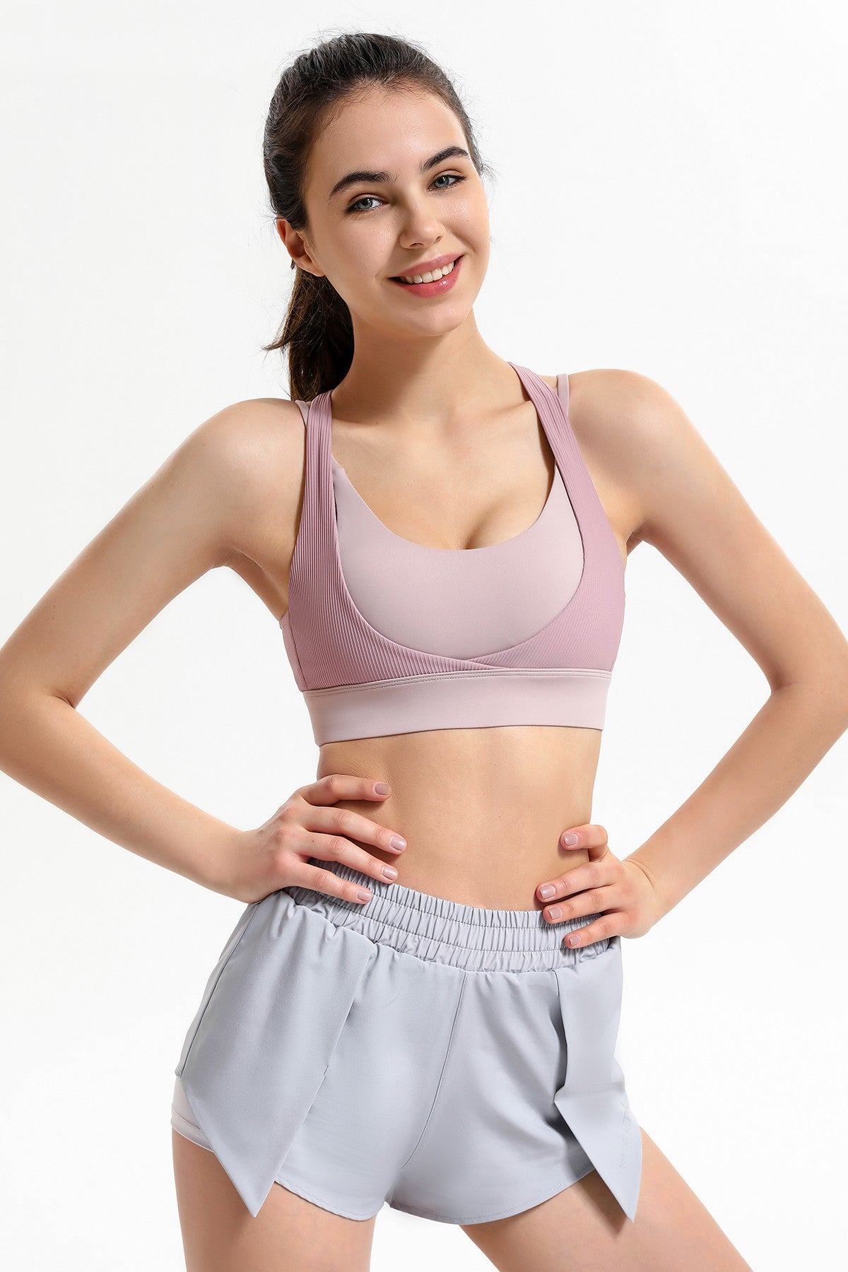 Ribbed Racerback Sports Bra High Support by bornfocus