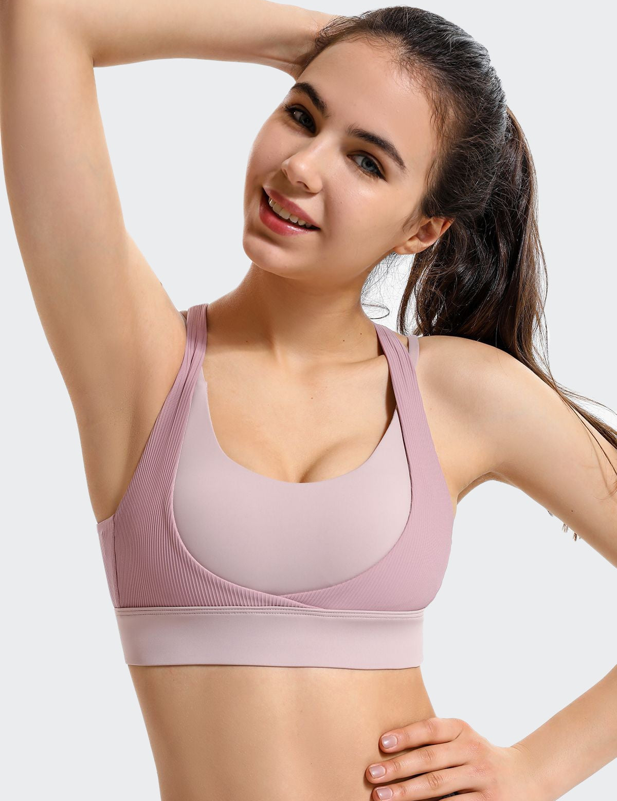 Ribbed Racerback Sports Bra High Support by bornfocus