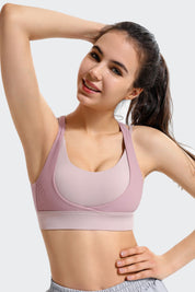 Ribbed Racerback Sports Bra High Support by bornfocus