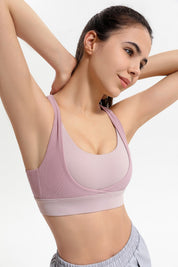 Ribbed Racerback Sports Bra High Support by bornfocus