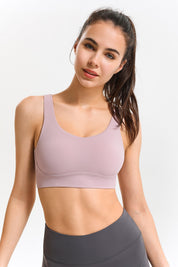 Crossover Sports Bra with Adjustable Buckles by bornfocus