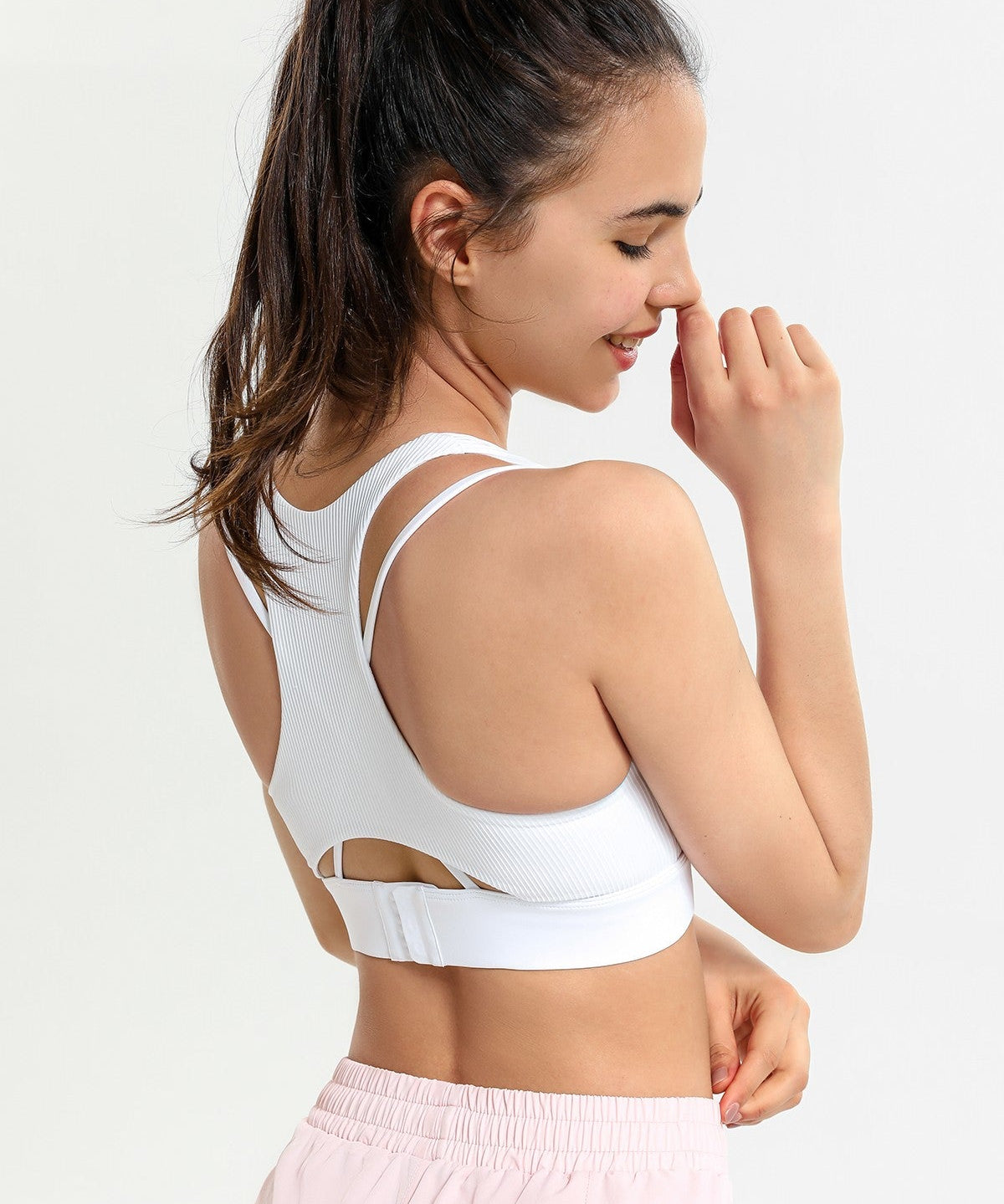 Ribbed Racerback Sports Bra High Support by bornfocus