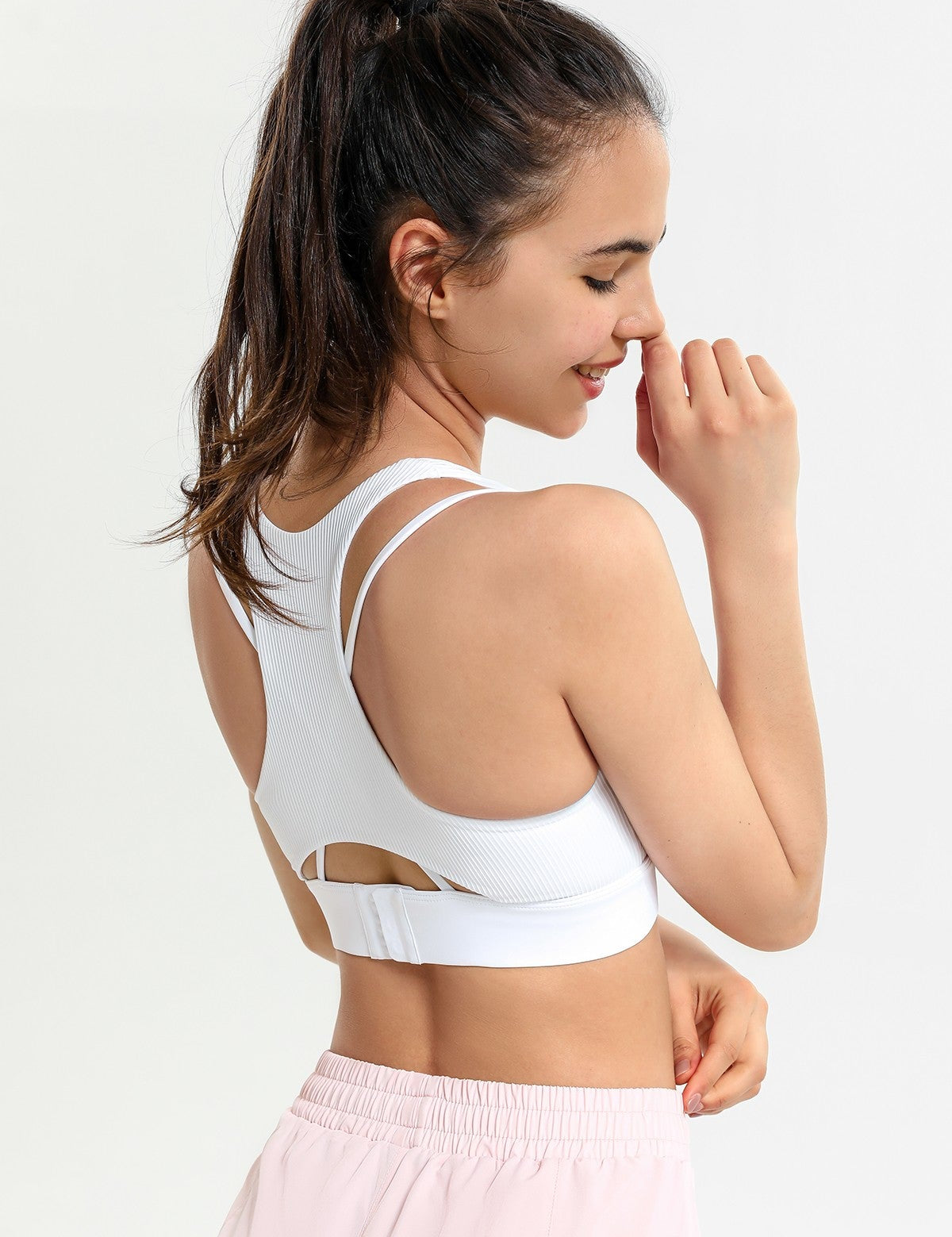 Ribbed Racerback Sports Bra High Support by bornfocus