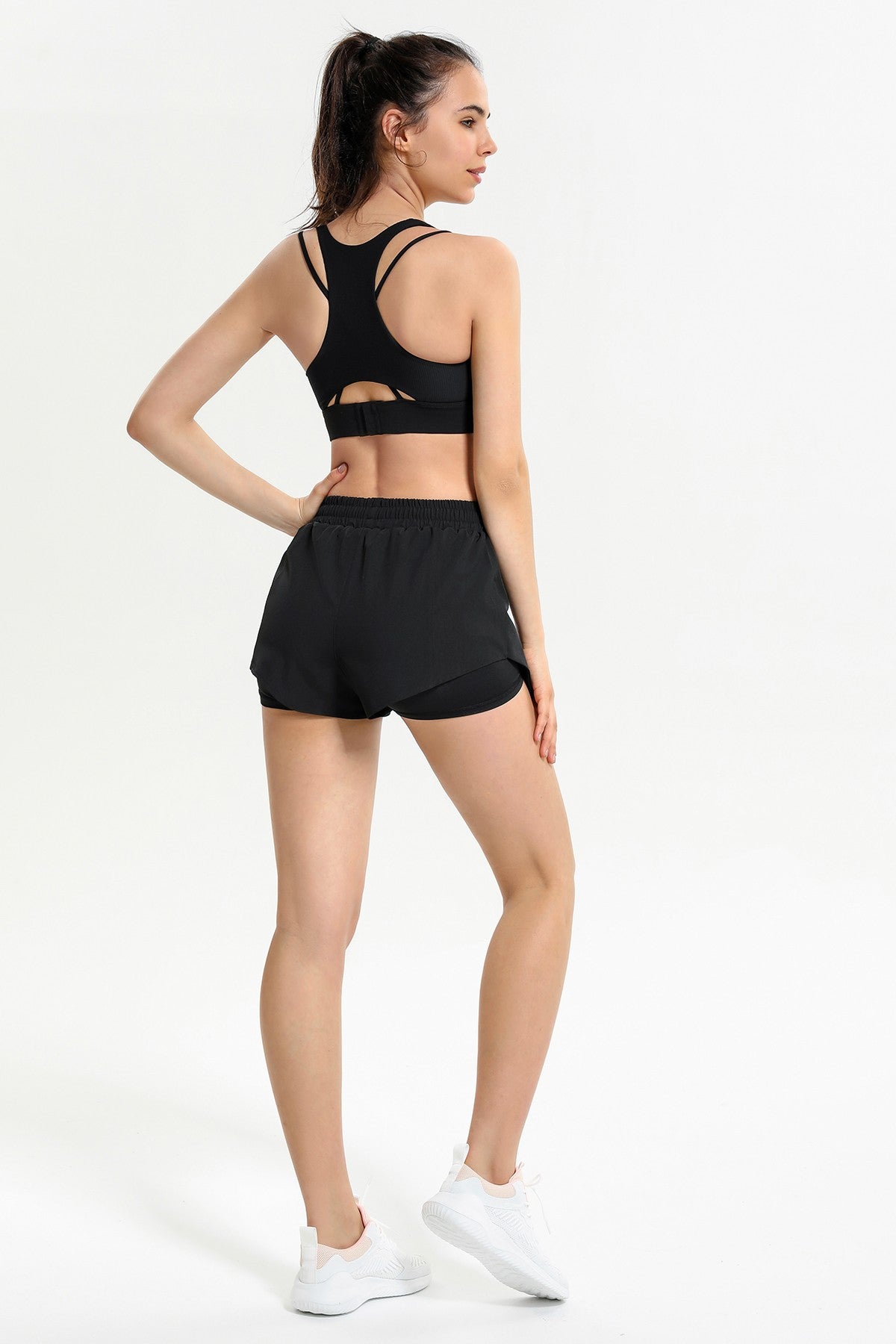 Ribbed Racerback Sports Bra High Support by bornfocus