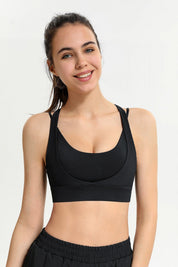 Ribbed Racerback Sports Bra High Support by bornfocus