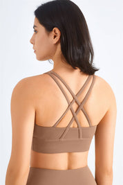 Crisscross Straps Sports Cami Bra by bornfocus