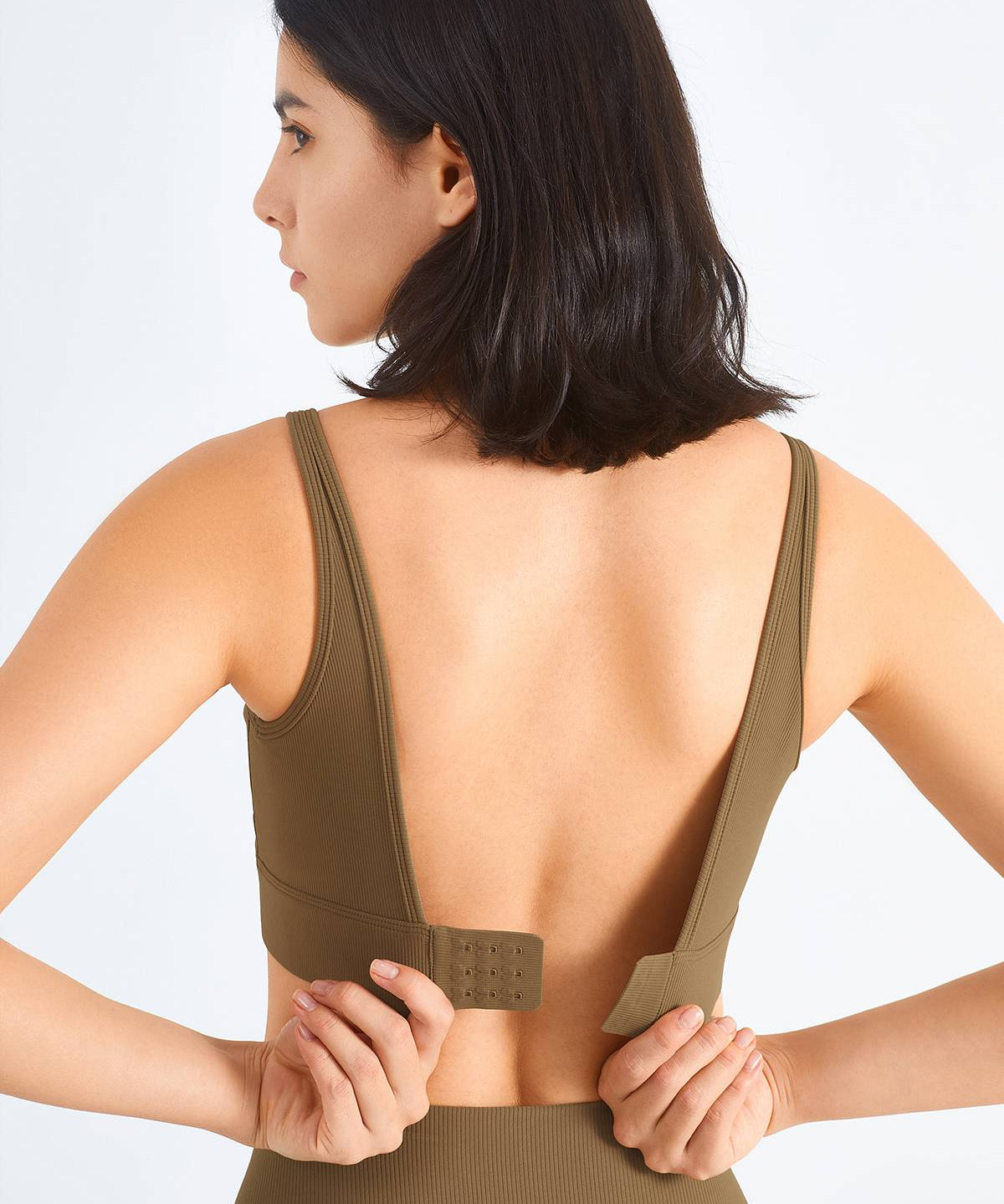 Seamless Ribbed Backless Sports Bra by bornfocus