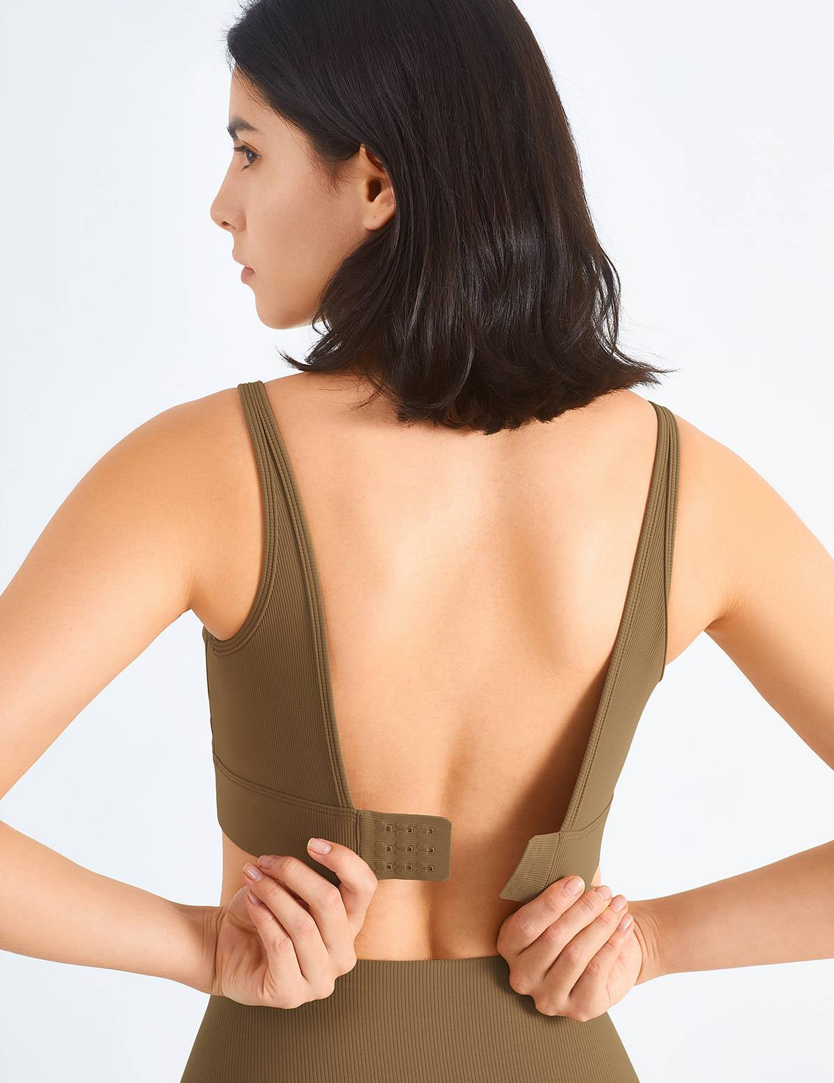 Seamless Ribbed Backless Sports Bra by bornfocus