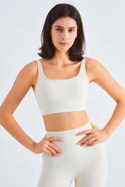 Seamless Ribbed Backless Sports Bra by bornfocus