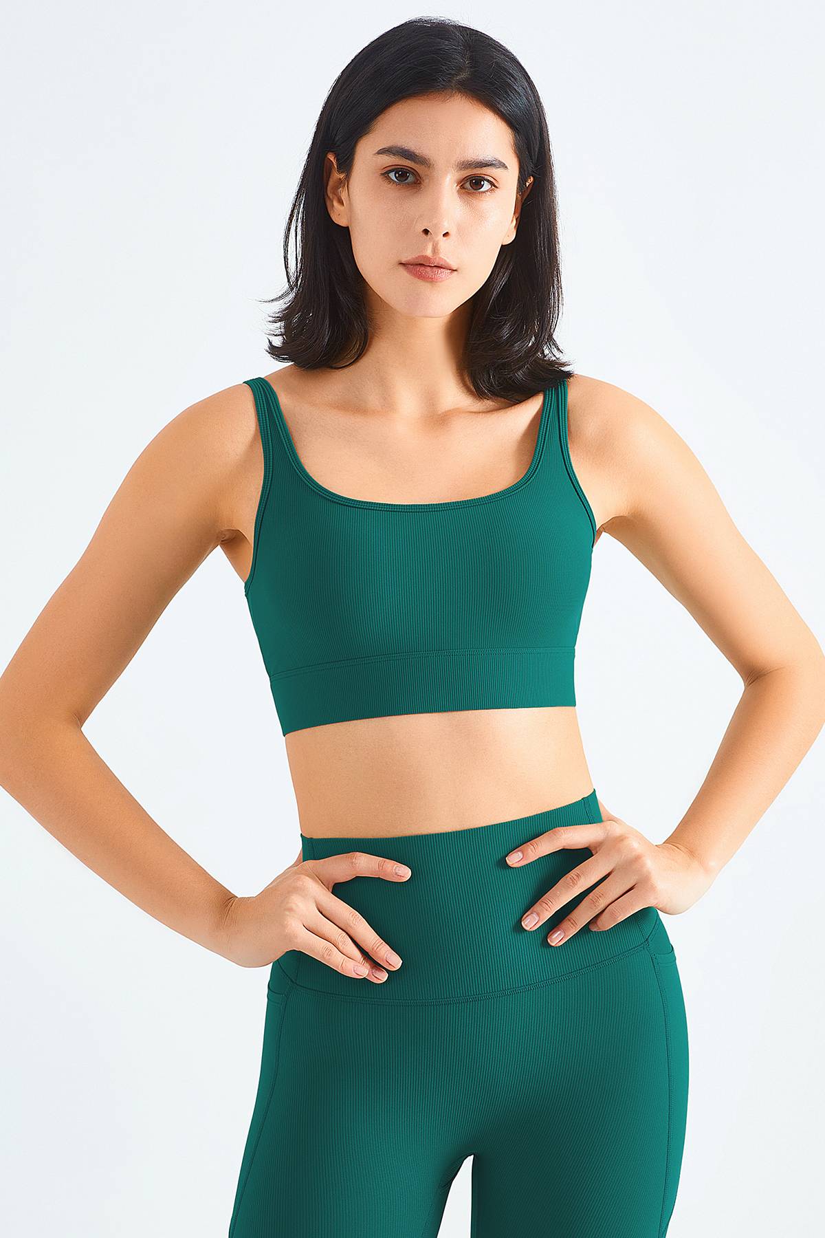 Seamless Ribbed Backless Sports Bra by bornfocus