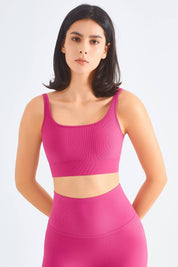 Seamless Ribbed Backless Sports Bra by bornfocus