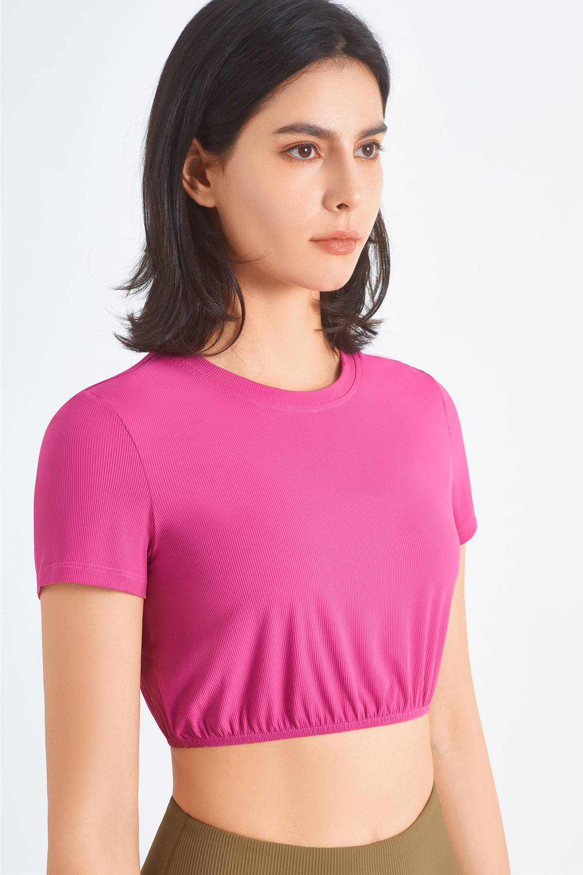 Ribbed Short Sleeve Tops UPF50+ by bornfocus