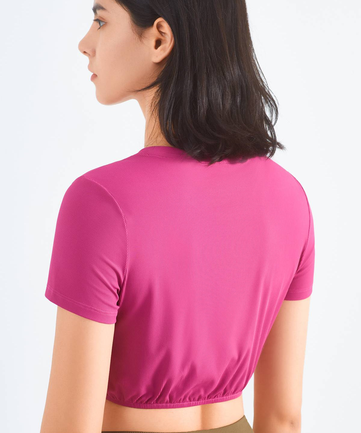 Ribbed Short Sleeve Tops UPF50+ by bornfocus