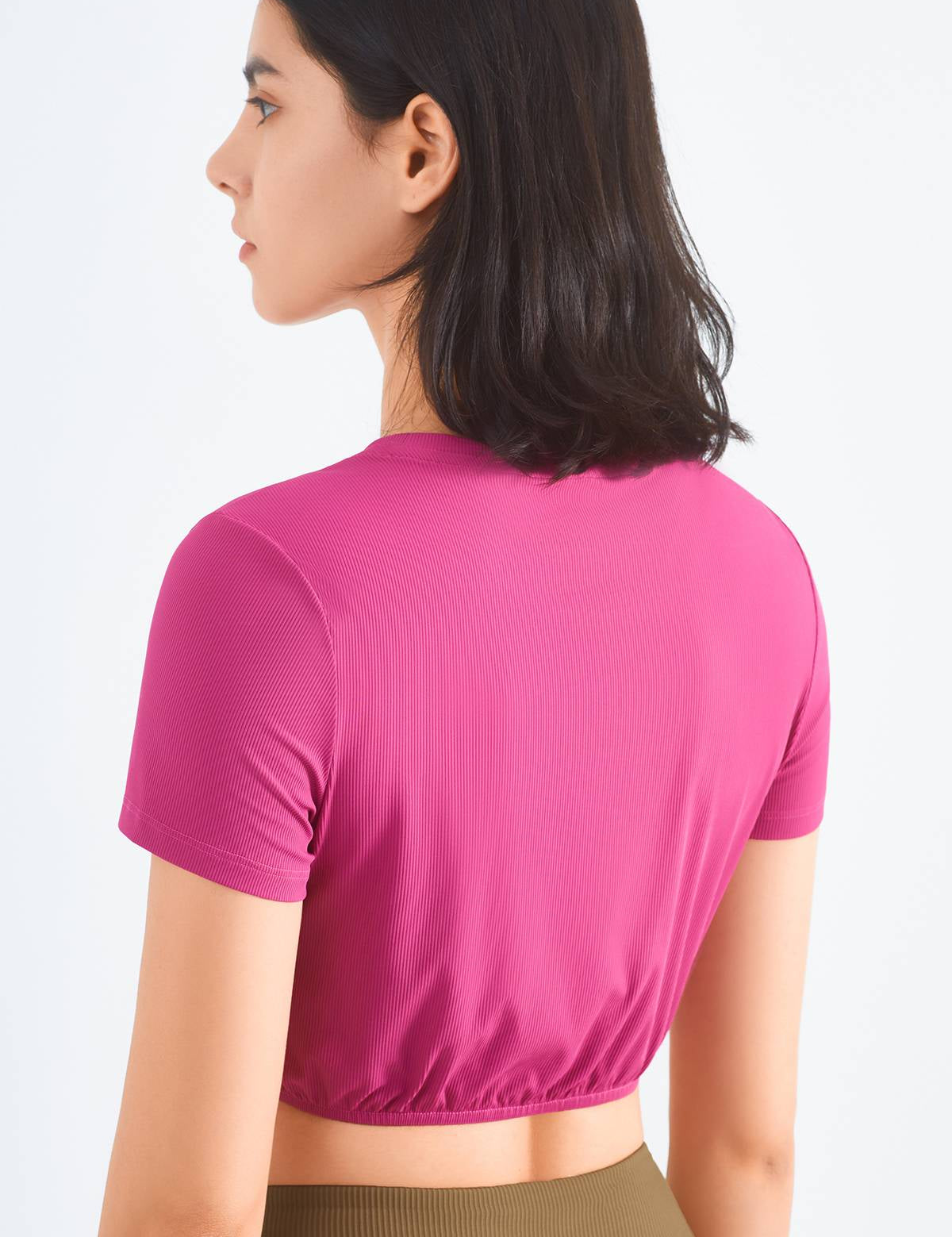 Ribbed Short Sleeve Tops UPF50+ by bornfocus