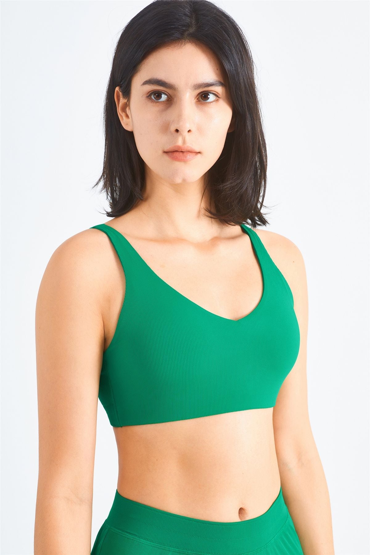 Ribbed Racerback Sports Bra UPF50+ by bornfocus