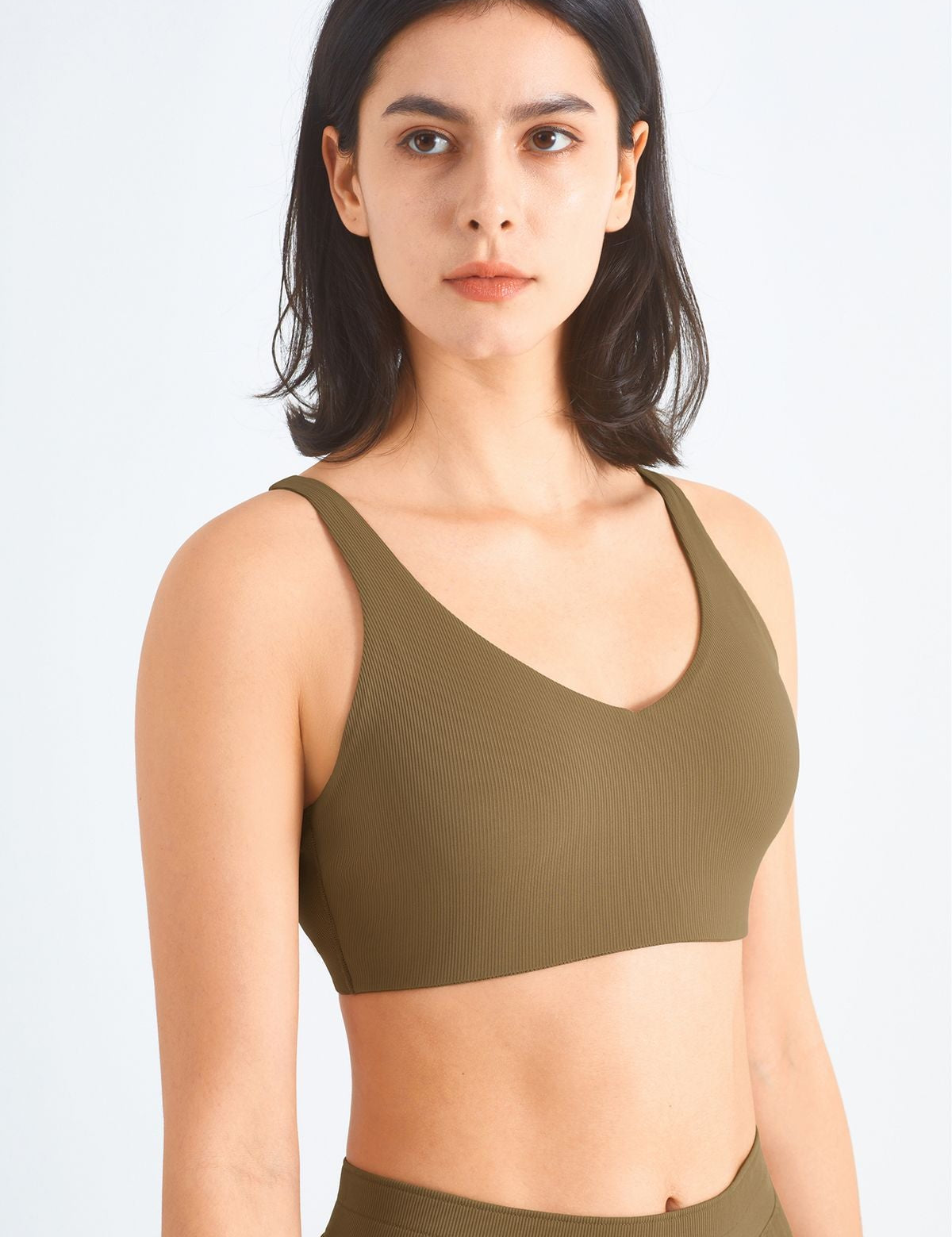 Ribbed Racerback Sports Bra UPF50+ by bornfocus