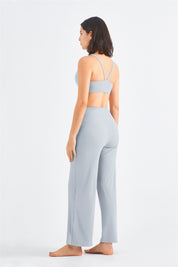 Wide-Leg Yoga Pants with Drawstring by bornfocus