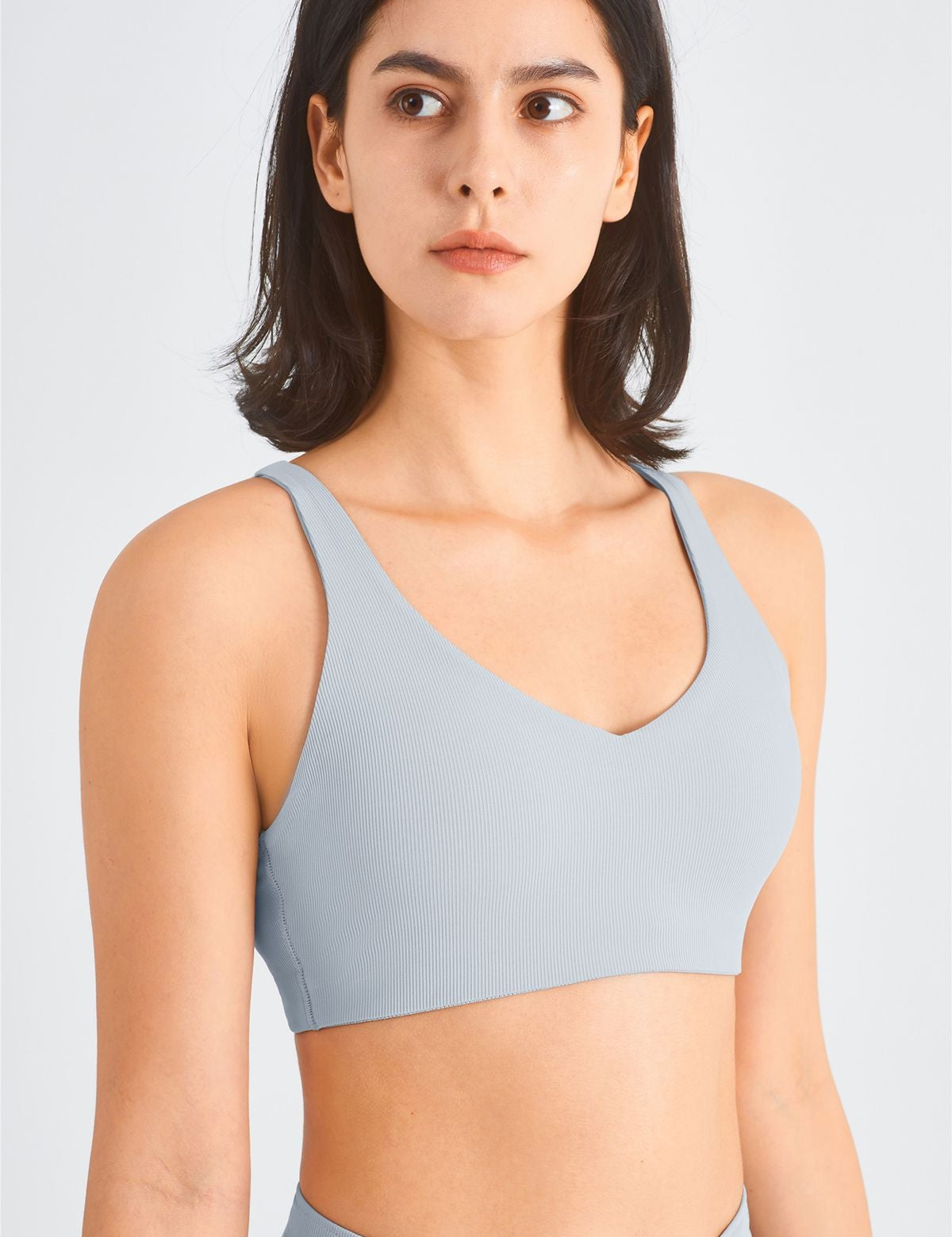 Ribbed Racerback Sports Bra UPF50+ by bornfocus