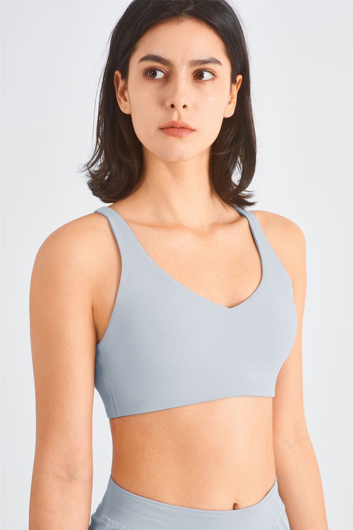 Ribbed Racerback Sports Bra UPF50+ by bornfocus