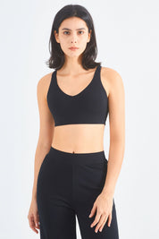 Ribbed Racerback Sports Bra UPF50+ by bornfocus