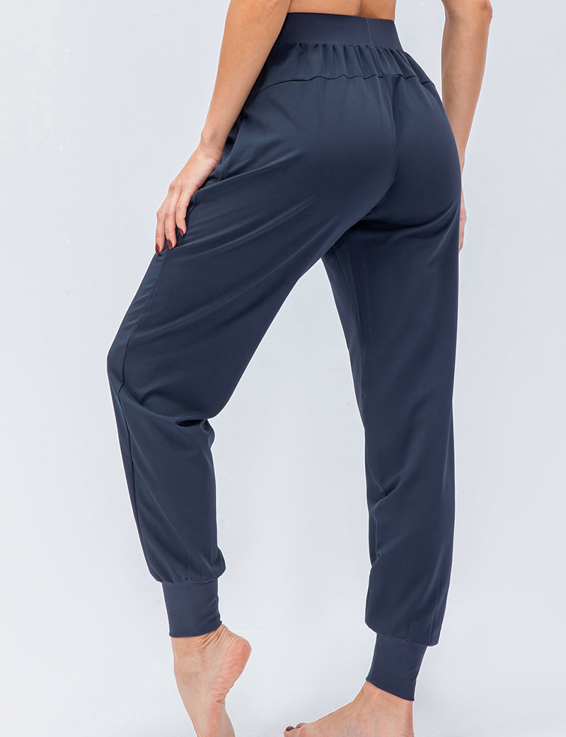 High-Waist Tapered Jogger Pant with Drawstring by bornfocus