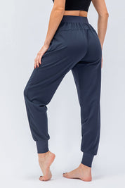 High-Waist Tapered Jogger Pant with Drawstring by bornfocus