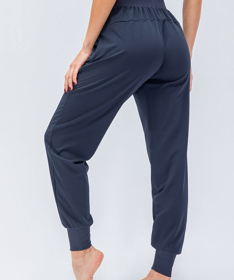 High-Waist Tapered Jogger Pant with Drawstring by bornfocus