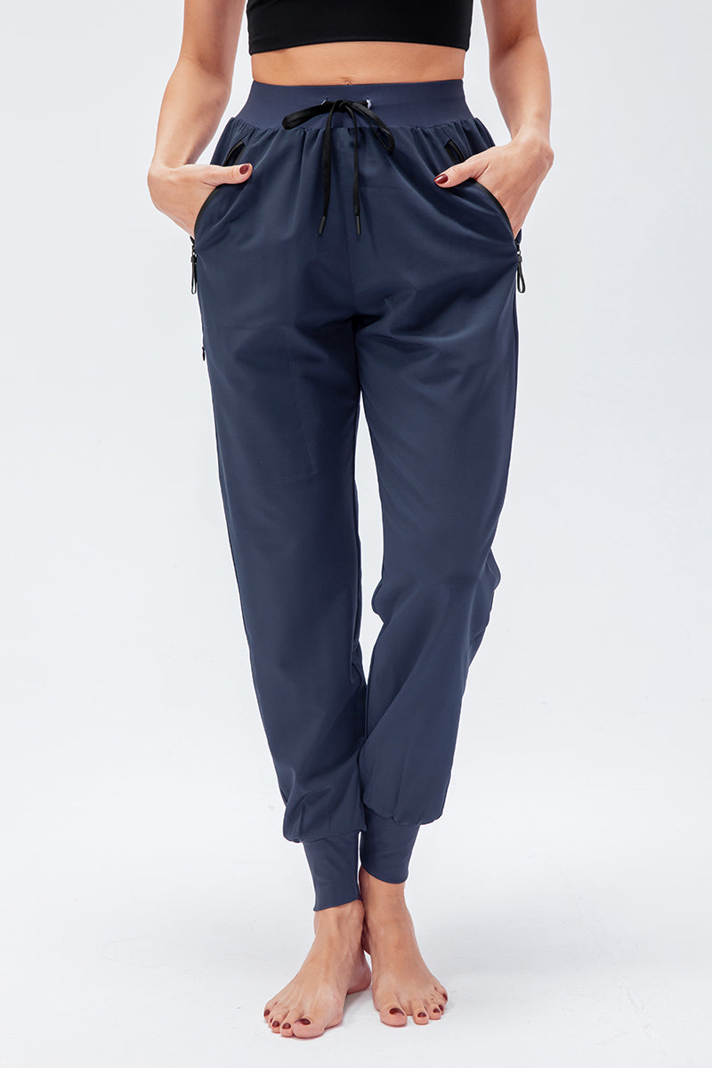 High-Waist Tapered Jogger Pant with Drawstring by bornfocus