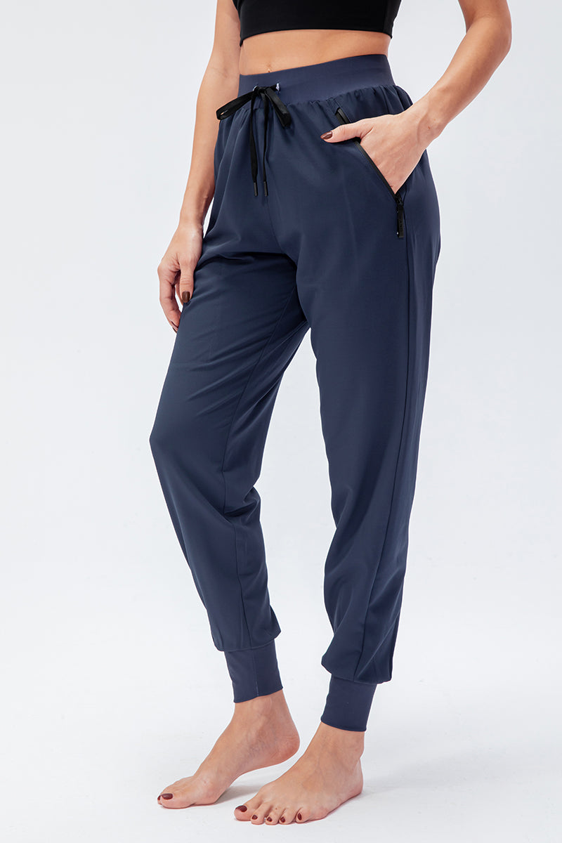 High-Waist Tapered Jogger Pant with Drawstring by bornfocus