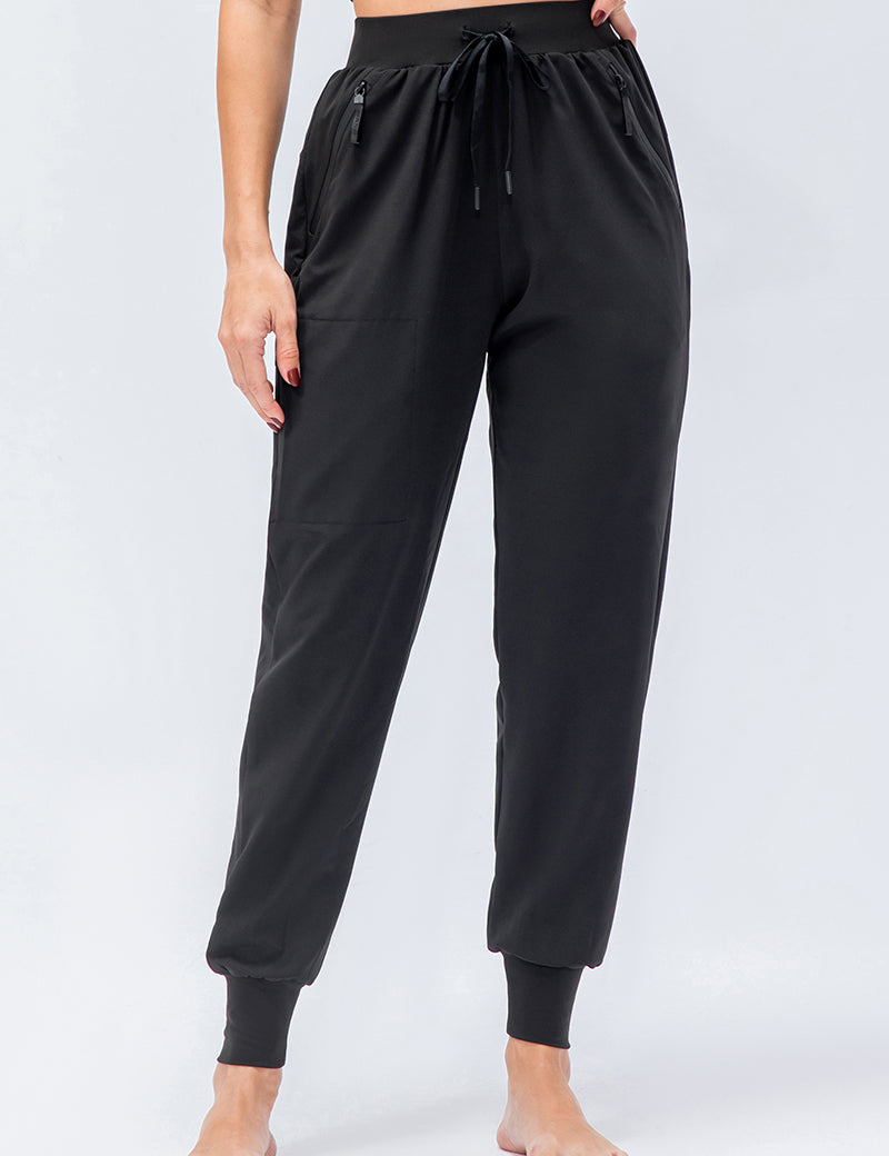 High-Waist Tapered Jogger Pant with Drawstring by bornfocus