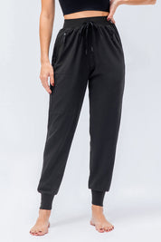 High-Waist Tapered Jogger Pant with Drawstring by bornfocus