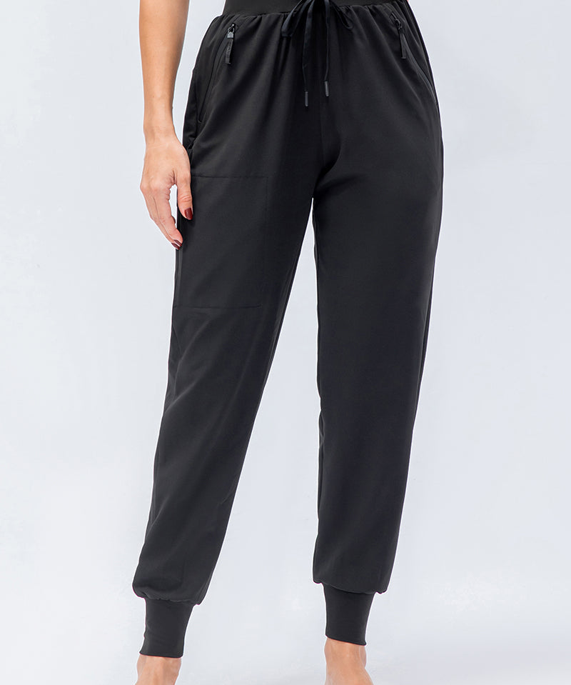 High-Waist Tapered Jogger Pant with Drawstring by bornfocus