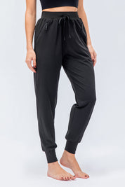 High-Waist Tapered Jogger Pant with Drawstring by bornfocus