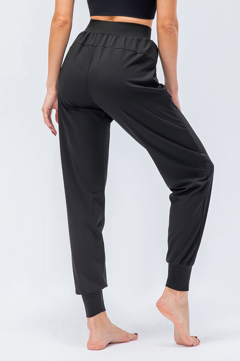 High-Waist Tapered Jogger Pant with Drawstring by bornfocus