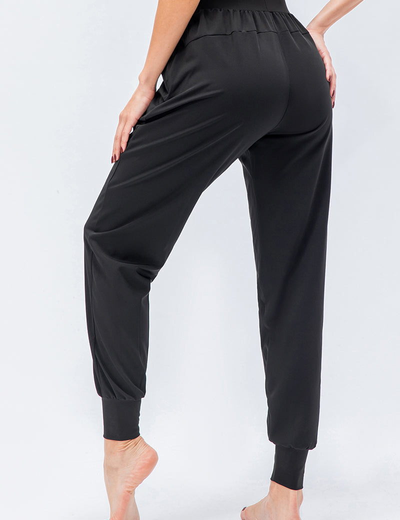 High-Waist Tapered Jogger Pant with Drawstring by bornfocus