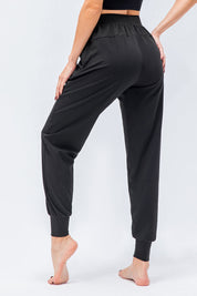 High-Waist Tapered Jogger Pant with Drawstring by bornfocus