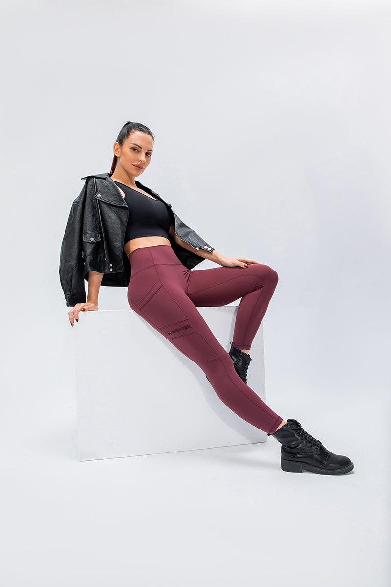 High-Rise Workout Leggings with Multi Pockets by bornfocus