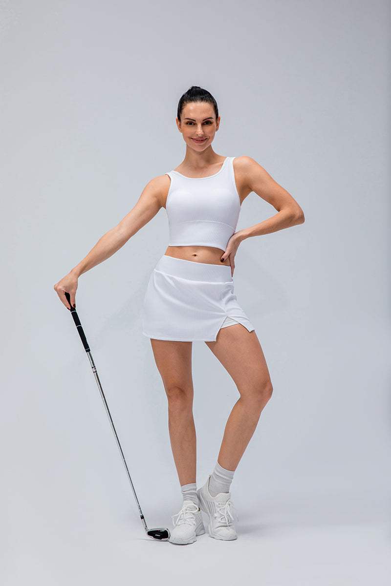 Ribbed Tennis Skirts Built-in Short Liner by bornfocus