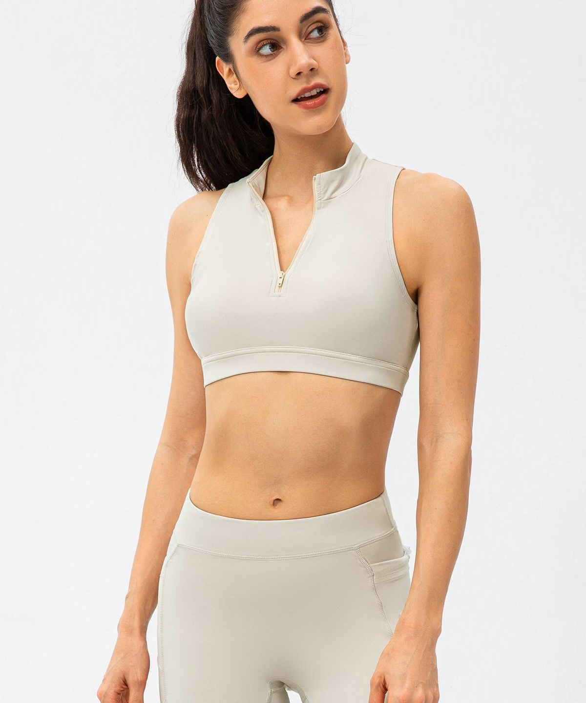 Zipper Sleeveless Crop Top by bornfocus