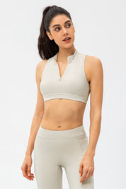 Zipper Sleeveless Crop Top by bornfocus