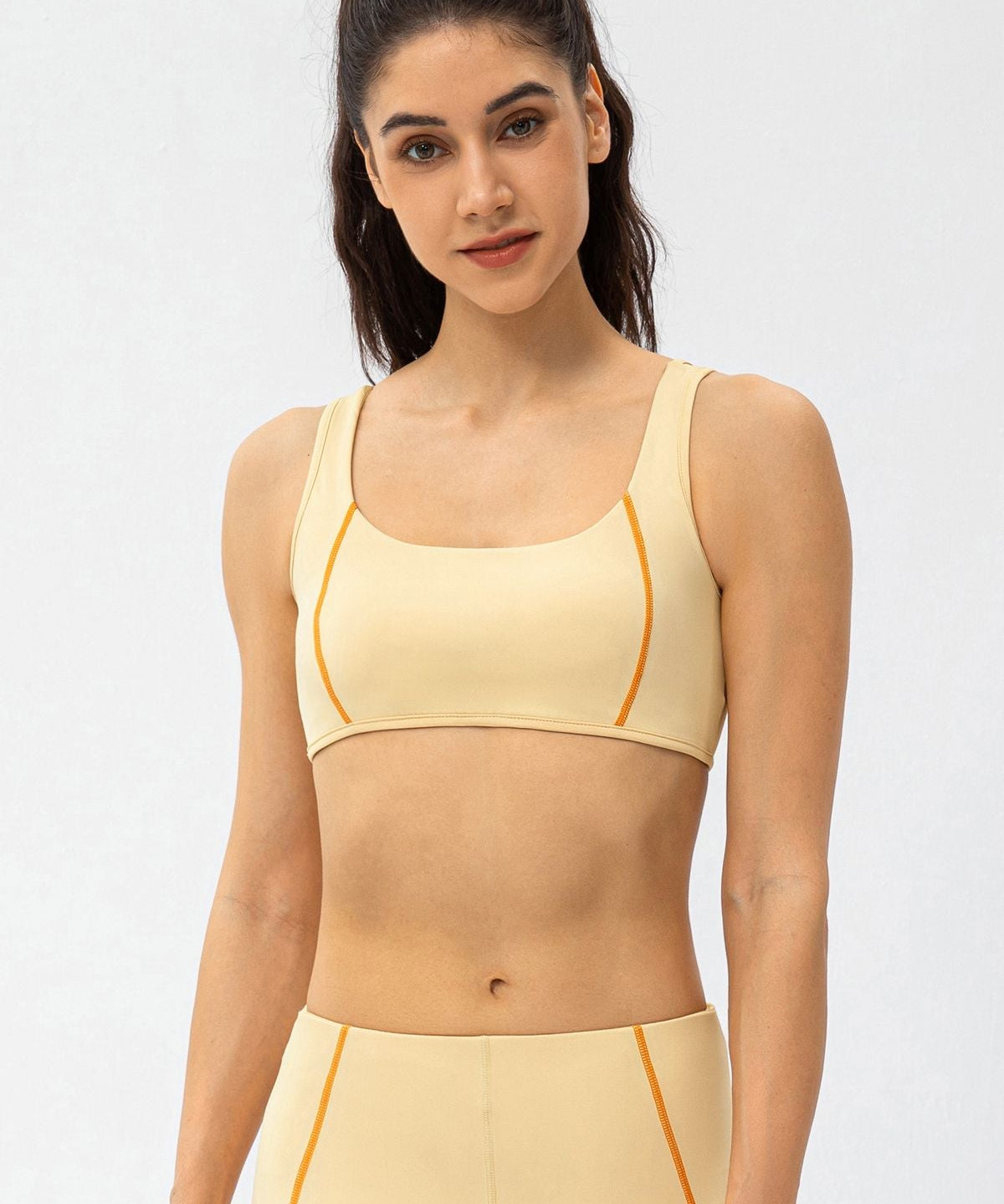 Contrast Trim Back Cutout Sports Bras Light Support by bornfocus