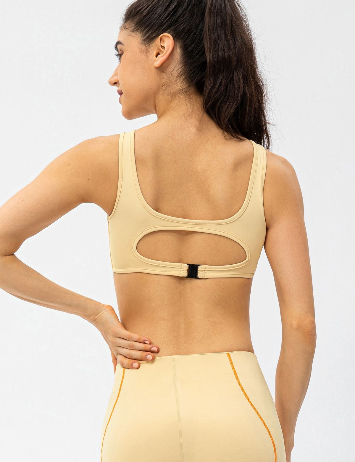 Contrast Trim Back Cutout Sports Bras Light Support by bornfocus