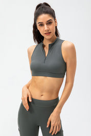 Zipper Sleeveless Crop Top by bornfocus