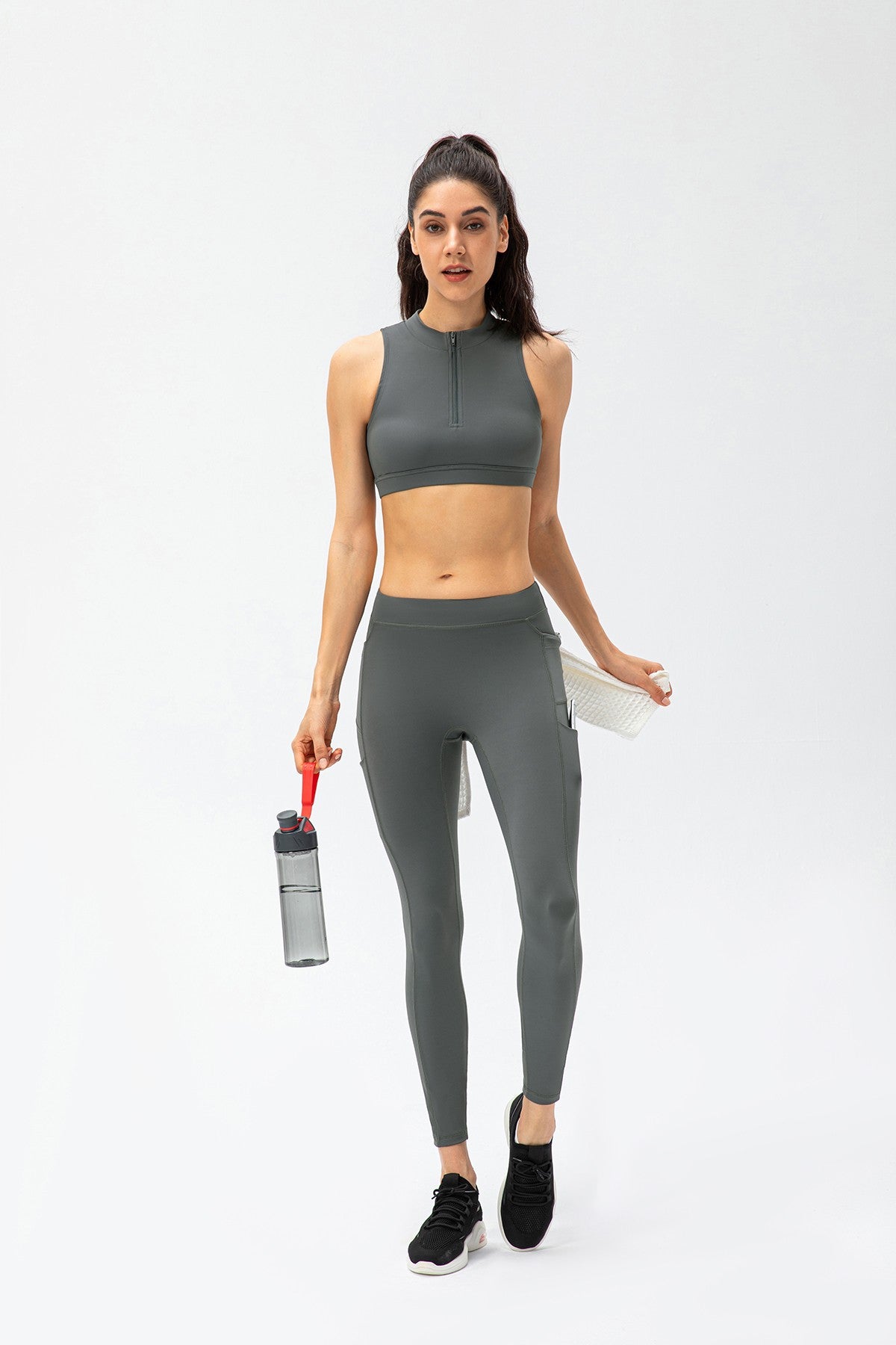 Zipper Sleeveless Crop Top by bornfocus