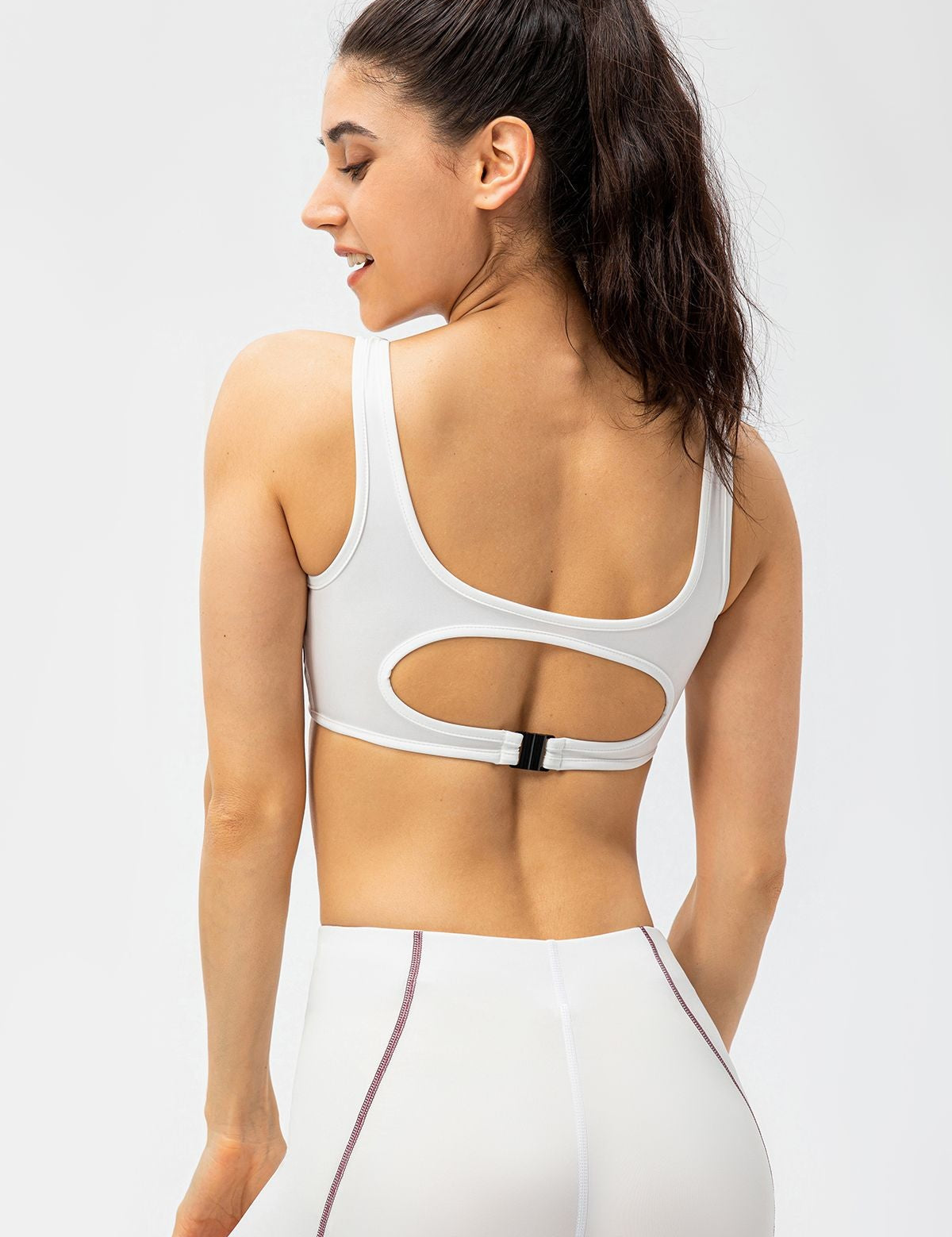 Contrast Trim Back Cutout Sports Bras Light Support by bornfocus