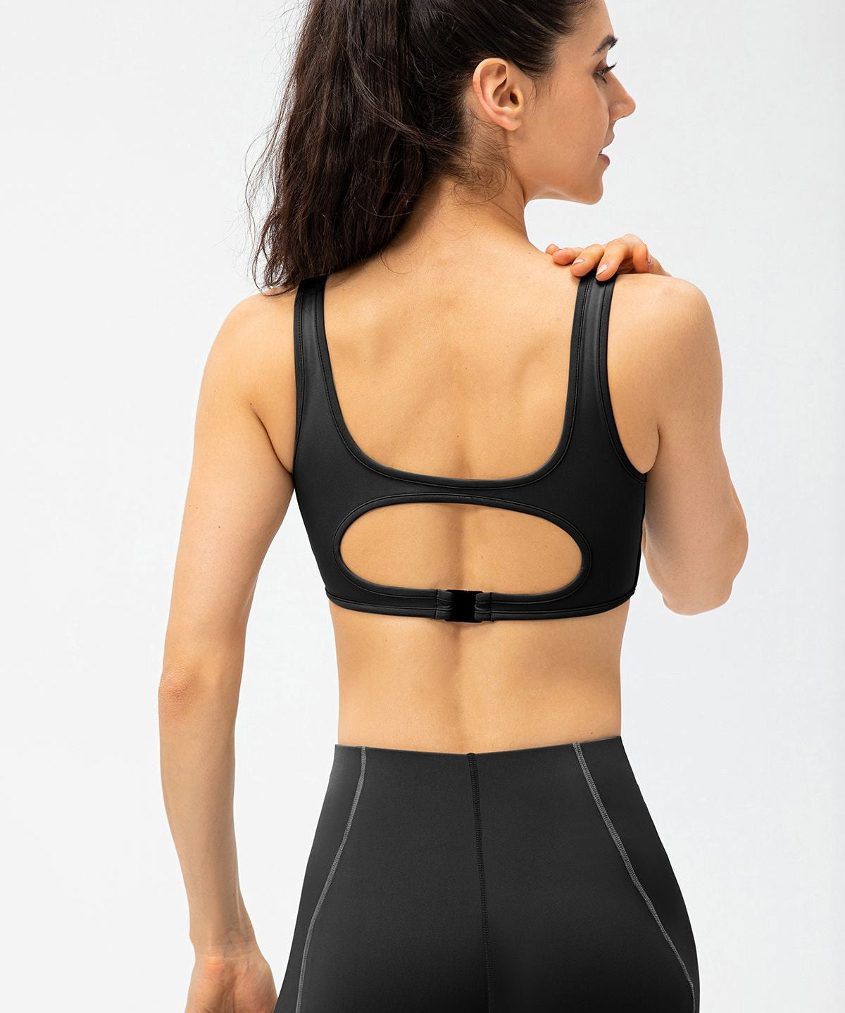 Contrast Trim Back Cutout Sports Bras Light Support by bornfocus