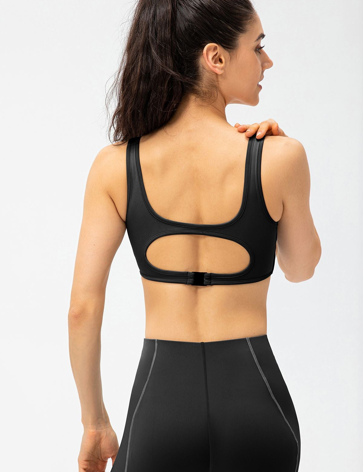 Contrast Trim Back Cutout Sports Bras Light Support by bornfocus