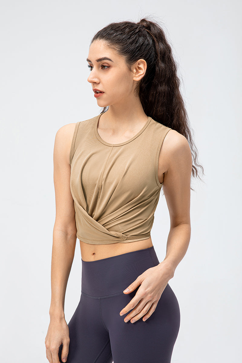 Cropped Tank Tops with Bandage by bornfocus